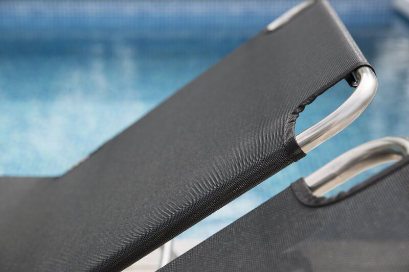 Fiam Amigo Outdoor sunbed, chrome - black, foldable, decoration image