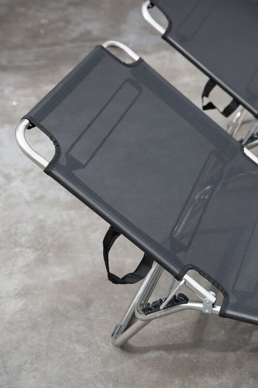 Fiam Amigo Outdoor sunbed, chrome - black, foldable, decoration image