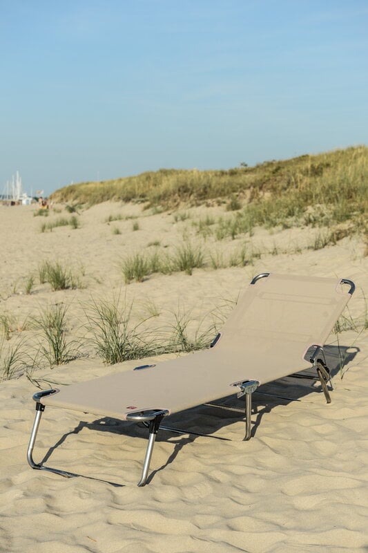 Fiam Amigo Outdoor sunbed, chrome - beige, foldable, decoration image