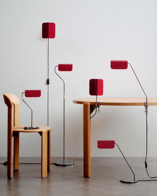 HAY Apex työpöytävalaisin nipistimellä, maroon red, näkymä 3