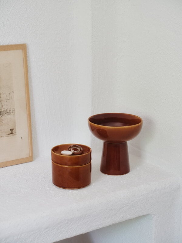Arabia Kirnu treasure jar, 11 x 10 cm, glossy brown, decoration image