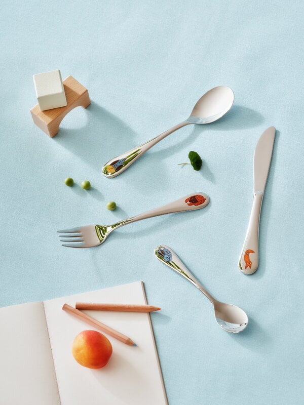 Arabia Poppoo children's cutlery, 4-set, Friends, decoration image