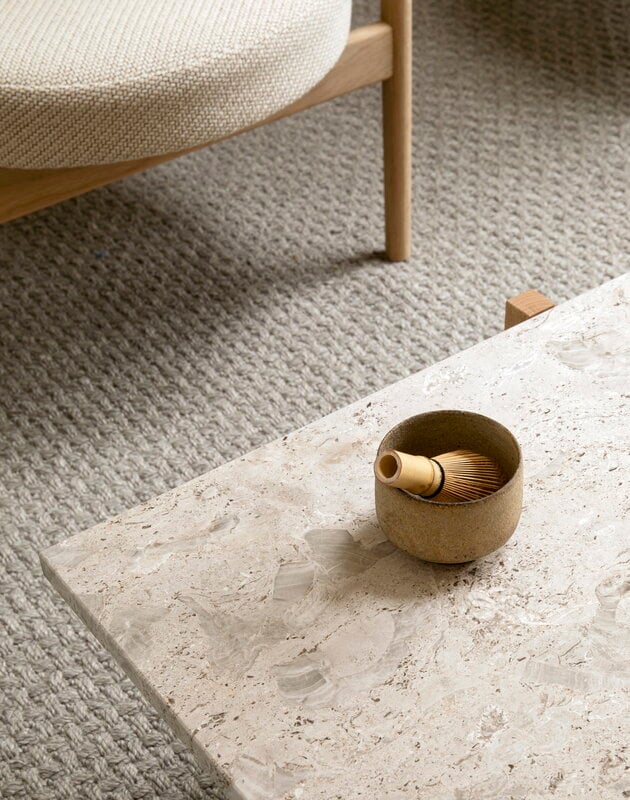 Karimoku Case N-CT01 coffee table, 48,5 x 150 cm, lacquered oak - marble, decoration image