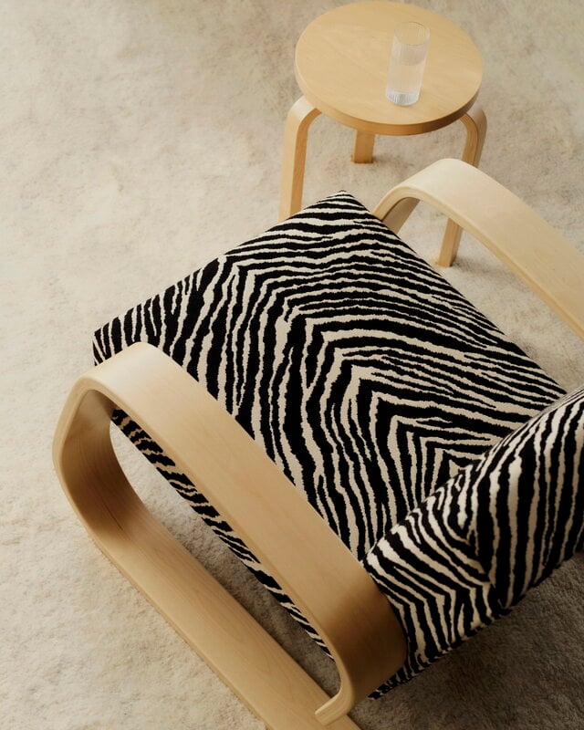 Artek Poltrona 400 "Tank" di Aalto, betulla - Zebra nero/bianco, vista 8