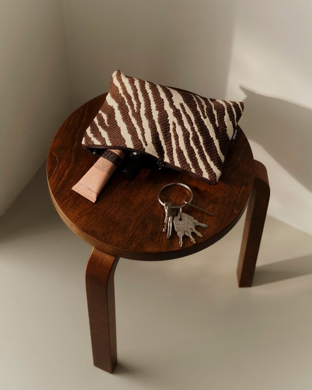 Artek Zebra pouch, large, brown - white, view 2