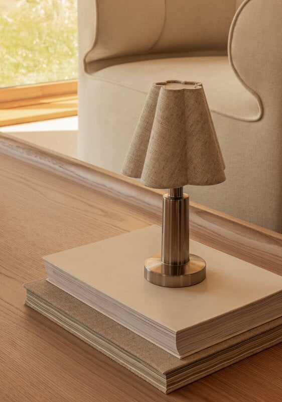 Audo Copenhagen Admiral Portable table lamp, chrome - linen, view 6