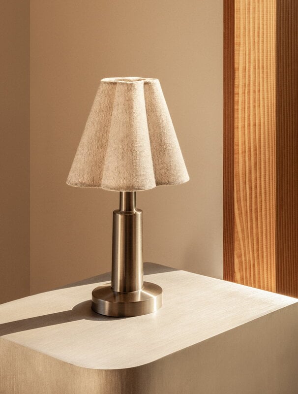Audo Copenhagen Admiral Portable table lamp, chrome - linen, view 7