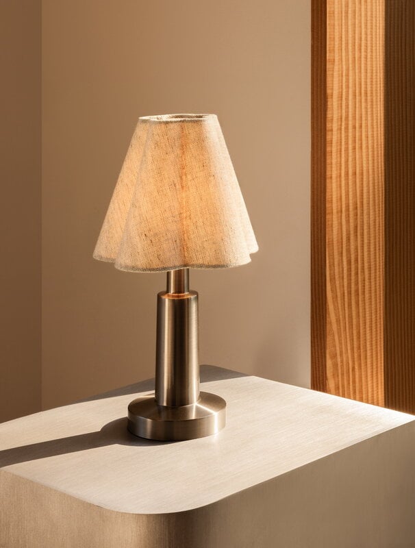 Audo Copenhagen Admiral Portable table lamp, chrome - linen, view 8
