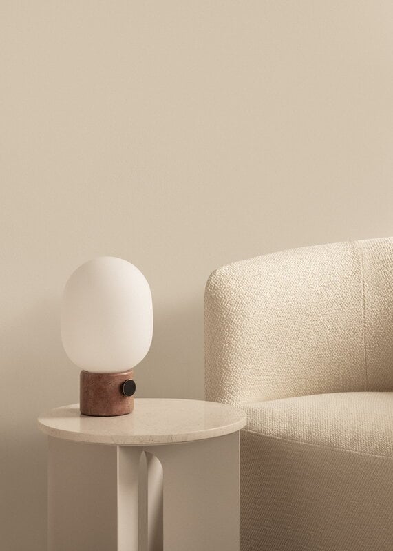 Audo Copenhagen JWDA table lamp, large, red travertine, decoration image