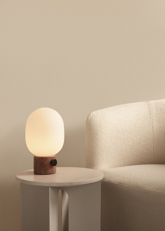 Audo Copenhagen JWDA table lamp, large, red travertine, decoration image