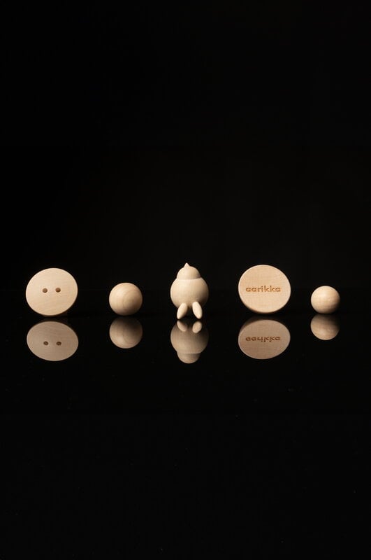Aarikka Button magnets, 5 pcs, maple, view 4