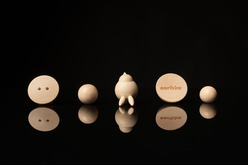 Aarikka Button magnets, 5 pcs, maple, view 2