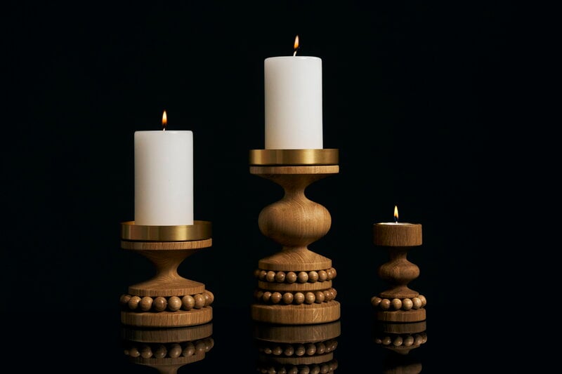 Aarikka Keisarinna candleholder, oak - gold, view 2