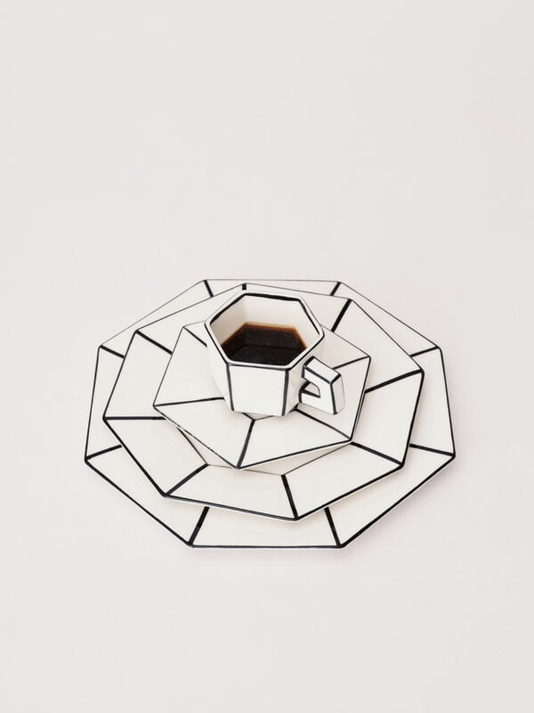 Serax Carte Blanche breakfast plate, 2 pcs, white - black, decoration image