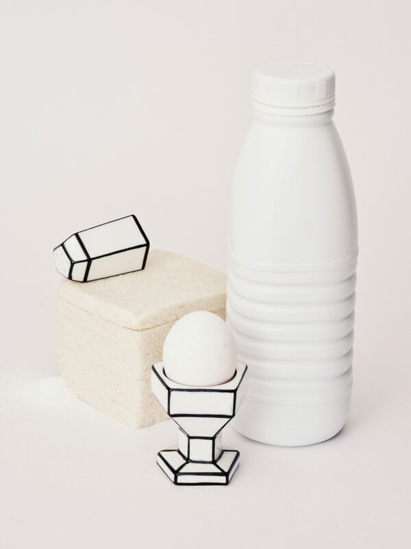 Serax Carte Blanche egg cups, 2 pcs, white - black, decoration image