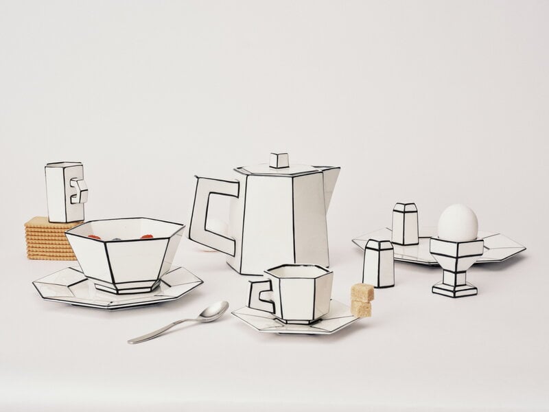 Serax Carte Blanche egg cups, 2 pcs, white - black, decoration image