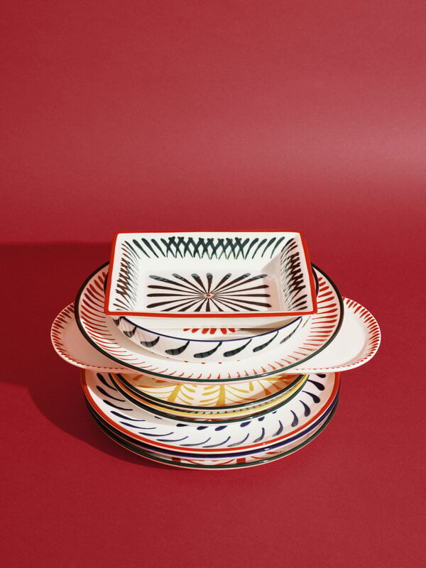 Serax Bazaar rectangular plate, red - green, decoration image