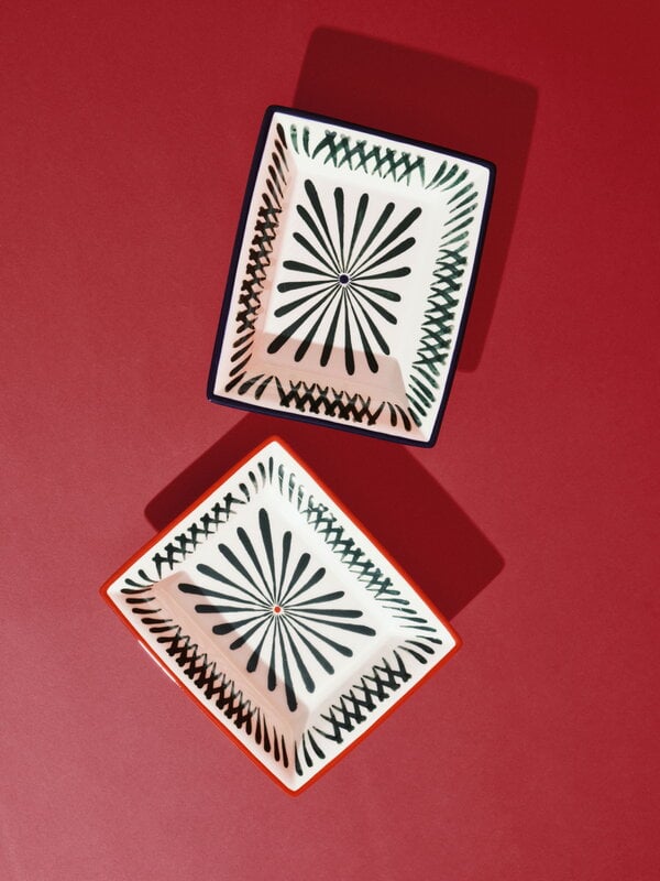 Serax Bazaar rectangular plate, green - blue, decoration image