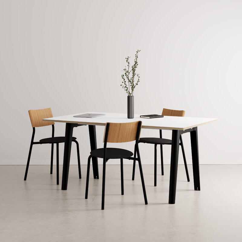 Tiptoe New Modern Table 160 X 95 Cm, White Laminate Dining Table
