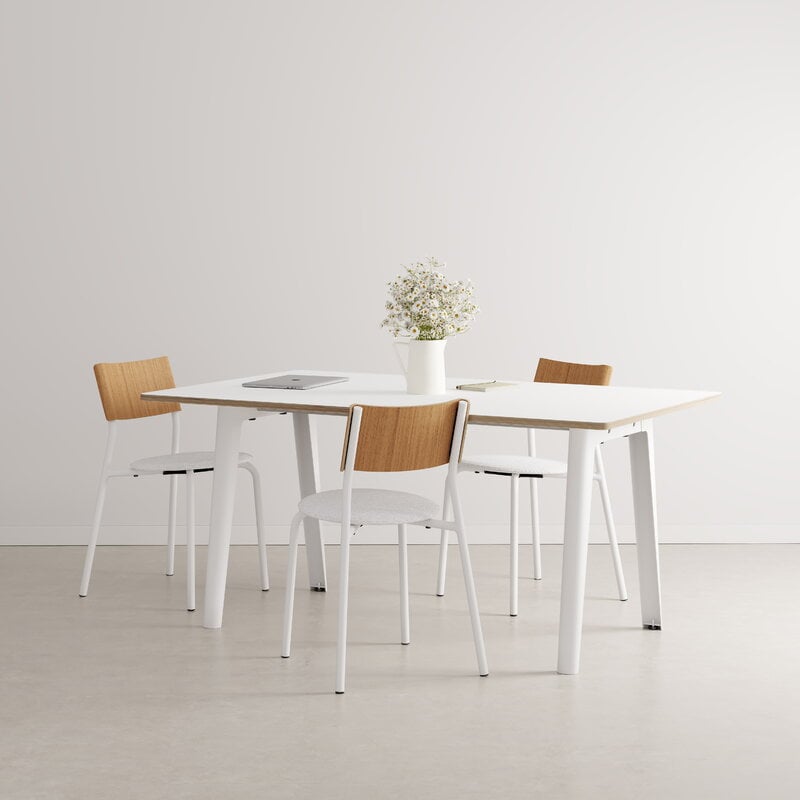 Tiptoe New Modern Table 160 X 95 Cm, White Laminate Dining Room Table