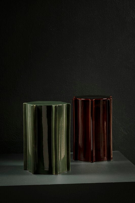 Serax Pawn Geometrical side table, 44,5 cm, dark red, decoration image