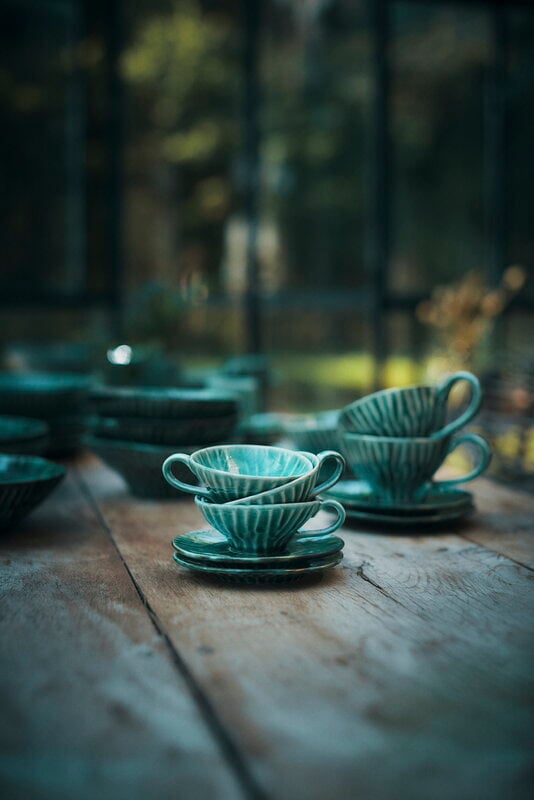 Serax Verde Lanza espresso cup saucer, 2 pcs, green, view 10