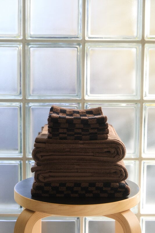 Baina Hand towel Josephine, 40 x 70 cm, tabac - noir, view 2