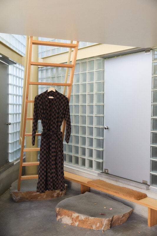 Baina Bath robe Sulis, tabac - noir, view 2