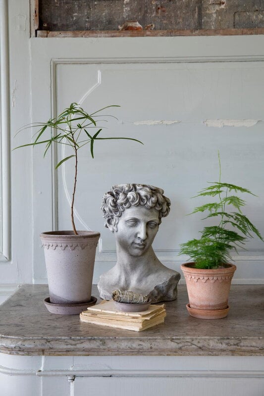Bergs Potter Københavner Blumentopf mit Untersetzer, Raw Rosa, dekorationsbild