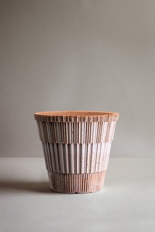 Bergs Potter Atlas Blumentopf mit Untersetzer, Raw Rosa, dekorationsbild