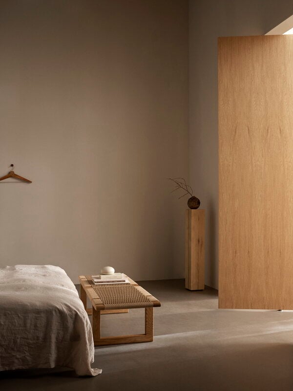 Carl Hansen & Søn BM0489L table bench, long, oiled oak - paper cord, decoration image