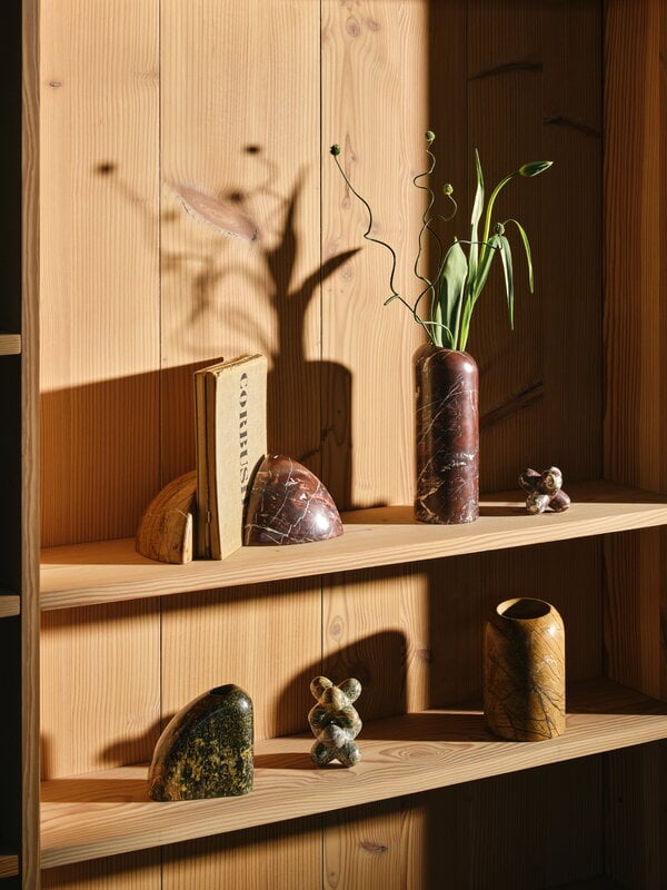 Tom Dixon Boulder bookends, 2 pcs, Flamingo - Forest brown marble, view 2