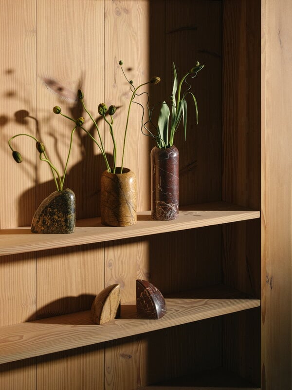 Tom Dixon Boulder bookends, 2 pcs, Flamingo - Forest brown marble, view 7