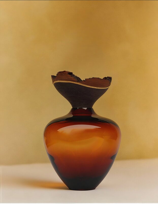 Utopia & Utility Baby Bloom pinottava lasiveistos, 29 x 24 cm, amber, sisustuskuva