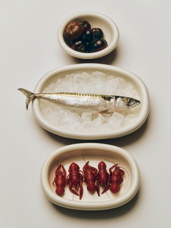 HAY Barro oval dish, S, off-white, decoration image