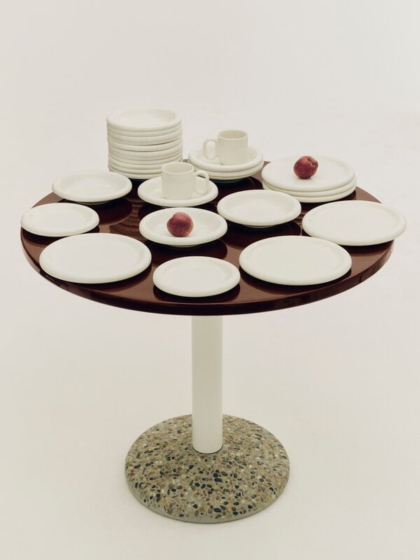 HAY Ceramic table, 90 cm, bordeaux, decoration image