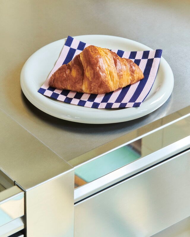 HAY Serviette Pattern, de table, lot de 20, rose clair - rayures bleu foncé, image décorative