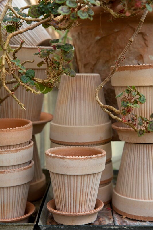 Bergs Potter Simona Blumentopf mit Untersetzer, Raw Rosa, dekorationsbild