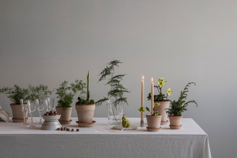 Bergs Potter Københavner Blumentopf mit Untersetzer, Raw Rosa, dekorationsbild