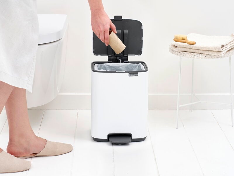 Brabantia Bo Pedal Bin, 7 L, white, decoration image