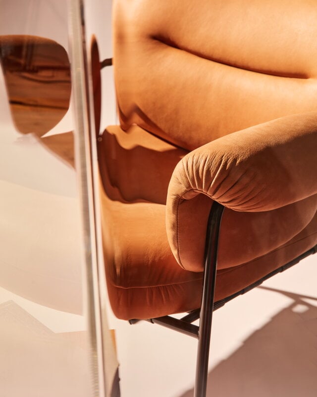 Fogia Bollo lounge chair, cognac leather - black, view 6