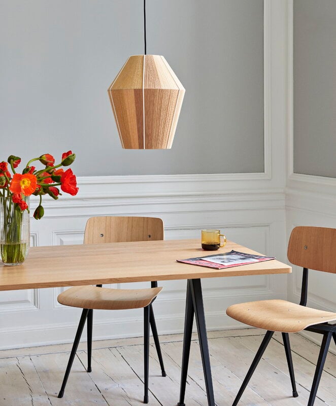 HAY Pyramid 02 table, 190 x 85 cm, black - lacquered solid oak, decoration image