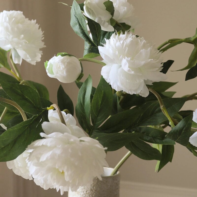 Botané Peony ramo, blanco, vista 3