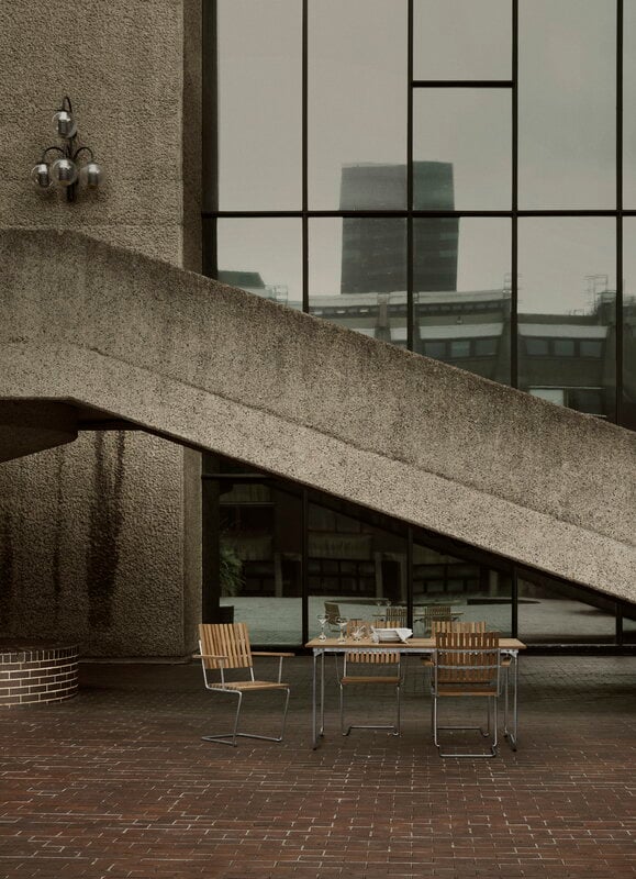 Grythyttan Stålmöbler Table Bovik, 92 x 150 cm, acier galvanisé à chaud - teck, image décorative