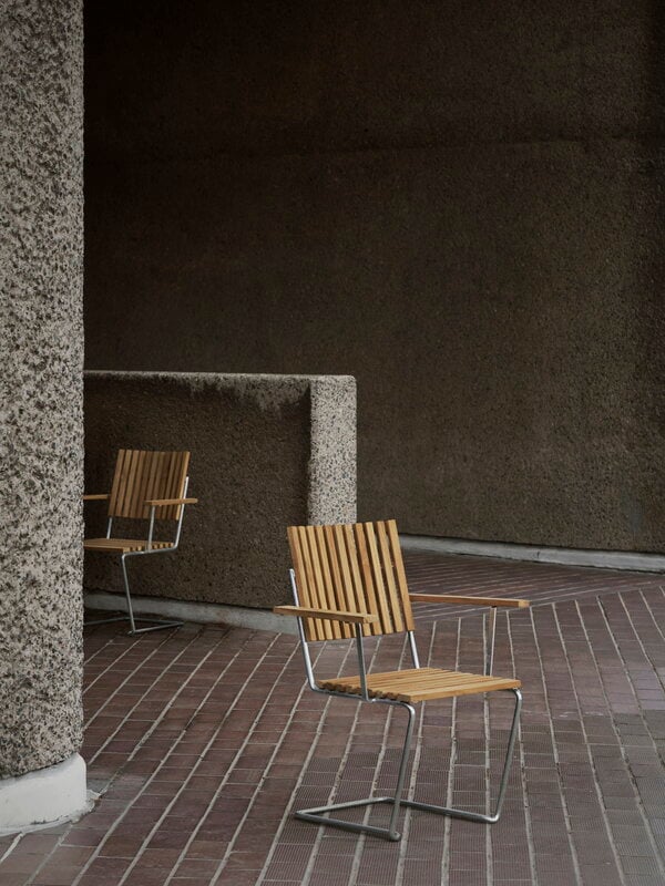 Grythyttan Stålmöbler Bovik armchair, hot galvanized steel - teak, view 6