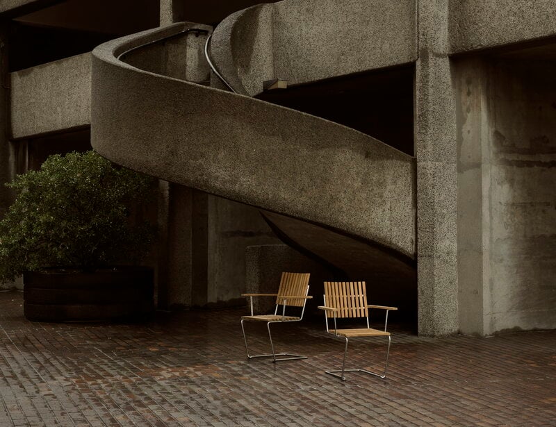 Grythyttan Stålmöbler Bovik armchair, hot galvanized steel - teak, view 7
