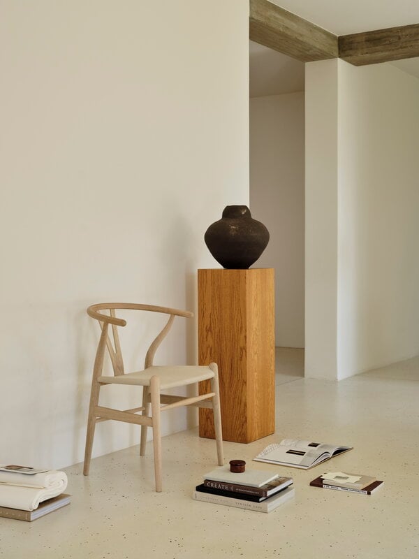 Carl Hansen & Søn CH24P Wishbone sedia, rovere insaponato - pelle Terra color sabbia, vista 8