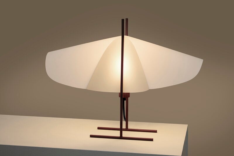 Motarasu Cho table lamp, white - terracotta, decoration image
