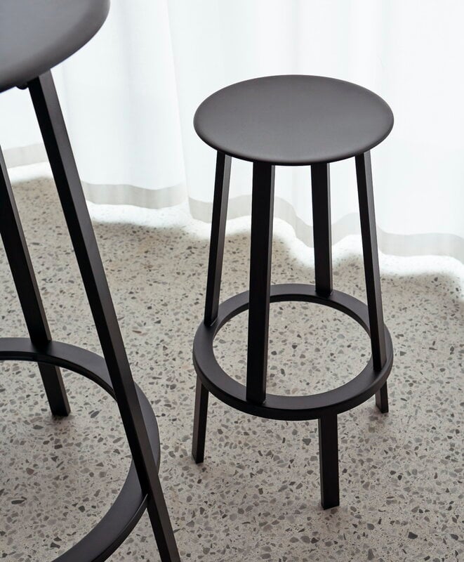 HAY Revolver bar stool, 76 cm, black | Finnish Design Shop