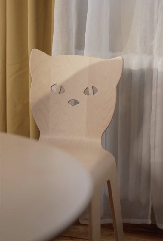 Articul Creatures chair, cat, birch veneer, view 8